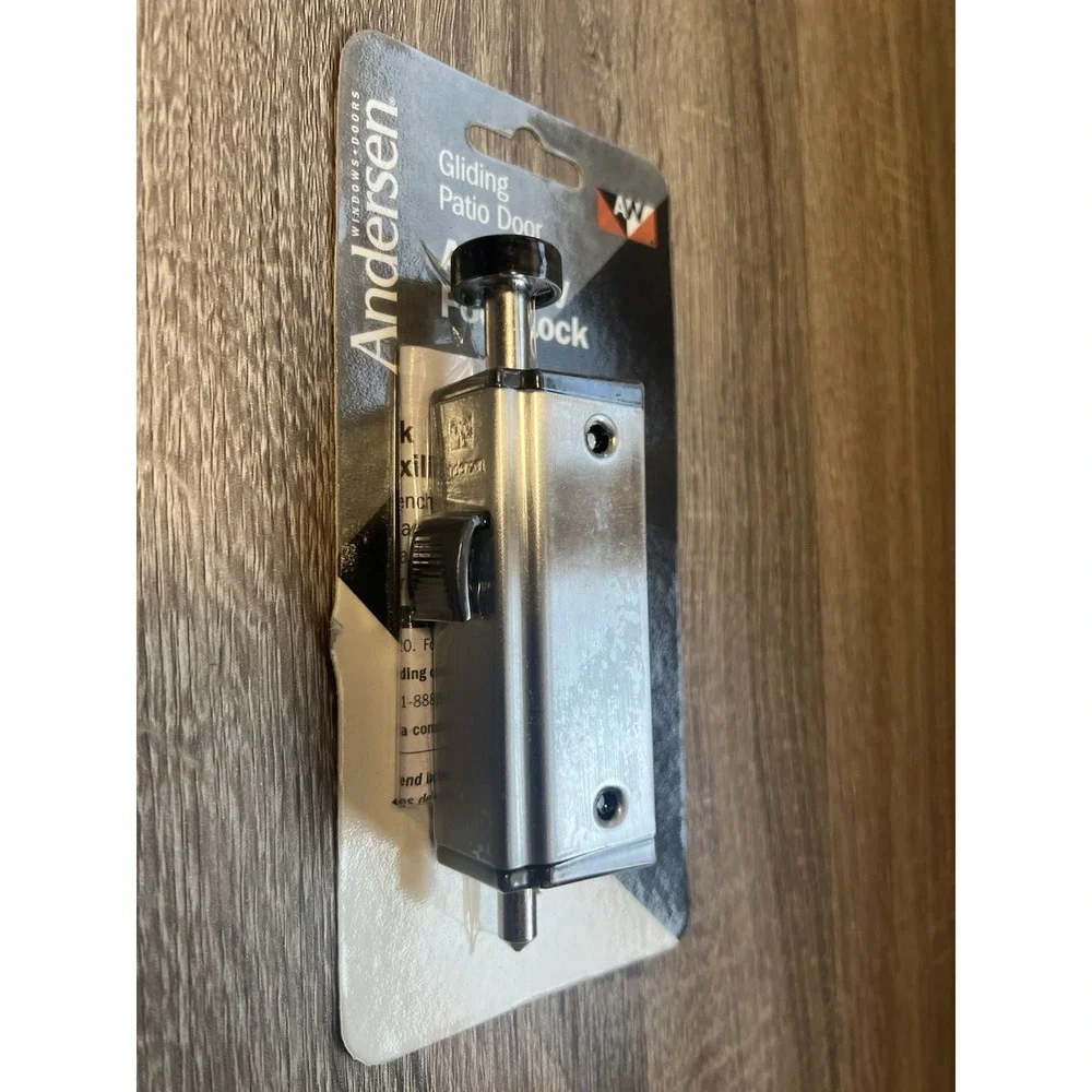 Andersen 200 / 400 SERIES Gliding Patio Door Foot Lock -Brushed Chrome - New